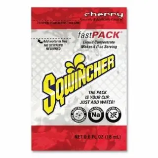 Sqwincher Fast Box Drink Mix, Cherry, 0.6 Fl Oz, Pack, Yields 6 Oz, Quantity: 200 pieces, 159015301