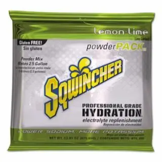 Sqwincher Powder Packs, Lemon-Lime, 23.83 Oz, Yields 2.5 Gal, 159016043