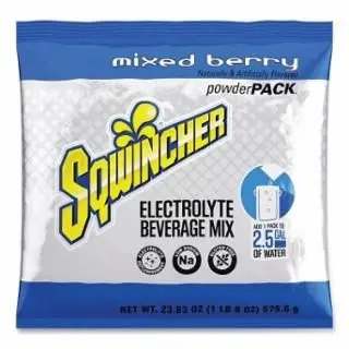 Sqwincher Powder Packs, Mixed Berry, 23.83 Oz, Yields 2.5 Gal, 159016048
