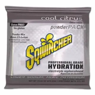 Sqwincher Super-Strong Powder Packs, Cool Citrus, 23.83 Oz, Yields 2.5 Gal, 159016050