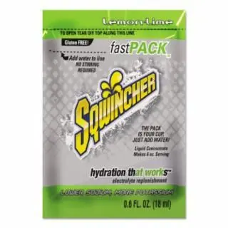 Sqwincher Traditional Fast Pack Drink Mix, Lemon-Lime, 0.6 Fl Oz, Pack, Yields 6 Oz, Quantity: 200 pieces, 159015308