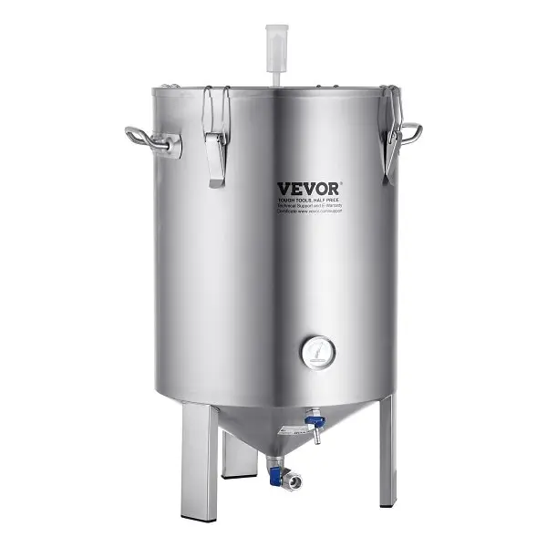 VEVOR 304 Water-Based Stainless Metal Steel Kettle, 16 GALLON Beer Brew Fermentor, Brew Bucket Fermentor Brewing, Home Bre...