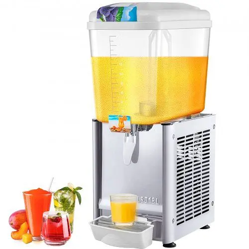 VEVOR Commercial Beverage Dispenser, 4.8 Gal 1 Tank, 200W Food Grade, Stainless High-Carbon Steel Thermostat Regulationler...