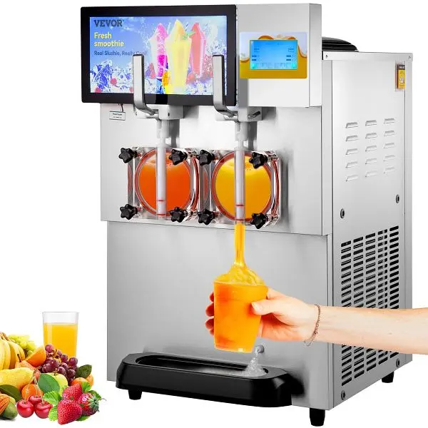 VEVOR Commercial Slushy Machine, 8L / 2.1 Gal Double Bowl Margarita Machine, FBXXRJYSGMC8L5IG9V1