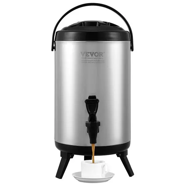 VEVOR Deluxe Stainless Steel Insulated Beverage Dispenser, 2 Gallon 7.6 Liter, YLHLQQYX10L0ZNM43V0