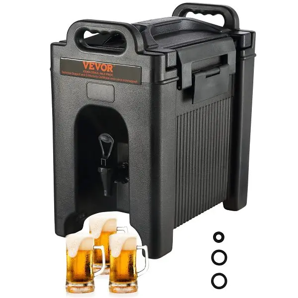 VEVOR Distinctive Insulated Beverage Dispenser, 2.5 Gallon, YLHLQQFX25GAUQGS8V0