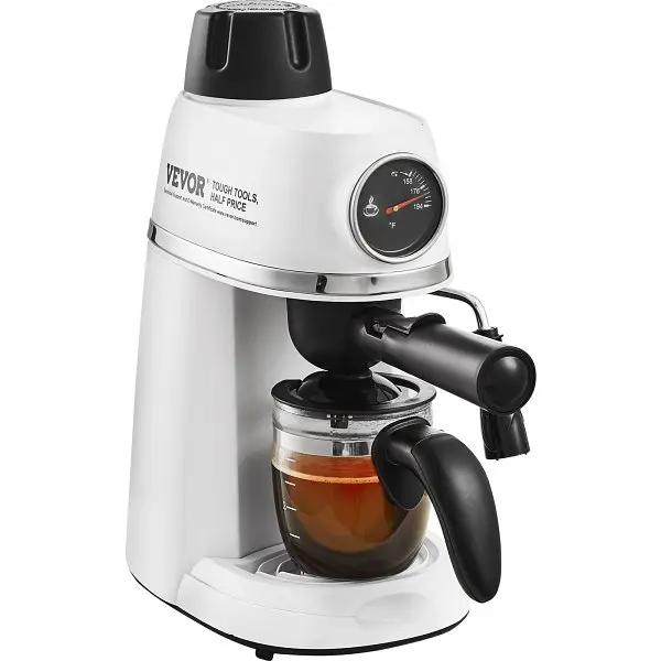 VEVOR Fluorescent Espresso Machine, 3.5 Bar Espresso Maker Milk Frother Sgroup Wand, BZDYSKFJJCKXYESKCV1