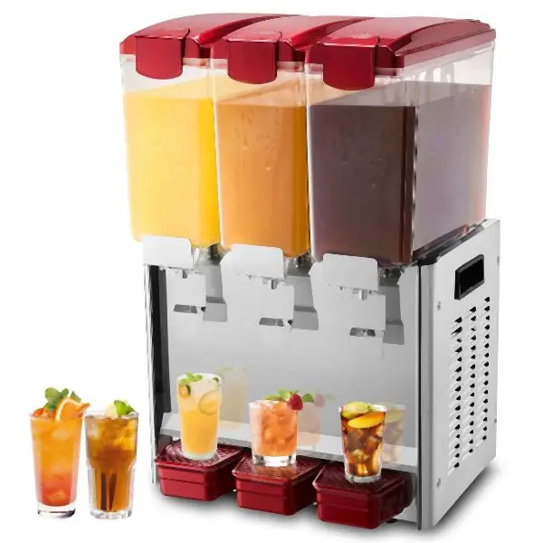 VEVOR Neon Commercial Beverage Dispenser 10L x 3, 340W ± 10%, GZJGJ10L3350WV4E9V1