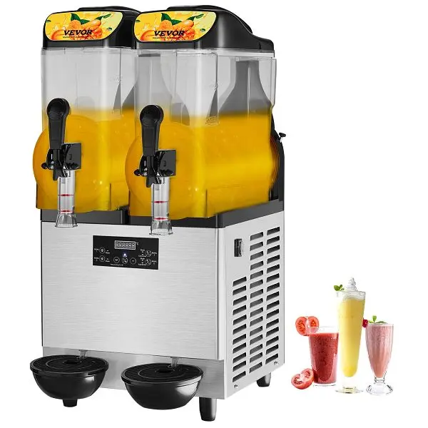 VEVOR Reinforced Commercial Slushy Machine, 24L/6.4Gal Two Bowls, JJKXRJHSGMC12TFESV1