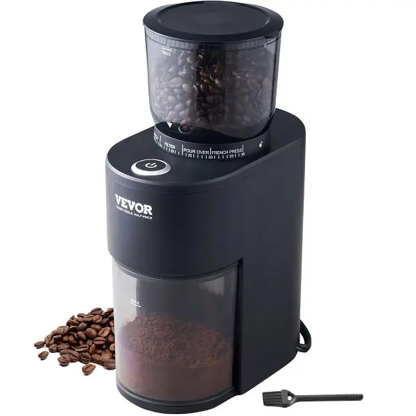VEVOR Serrated Coffee Grinder 38 Precise Conical Burr Coffee Grinder 5.3-Ounce 20 Cups Coffee Bean Grinder Ideal Drip, ZDK...