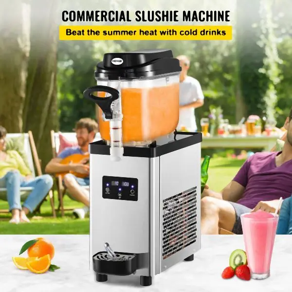 VEVOR UL-Listed Commercial Slush Machine Frozen Drink Slushy Making Machine 6L/1.6 Gals, GSJBXR16L110V8GNXV1