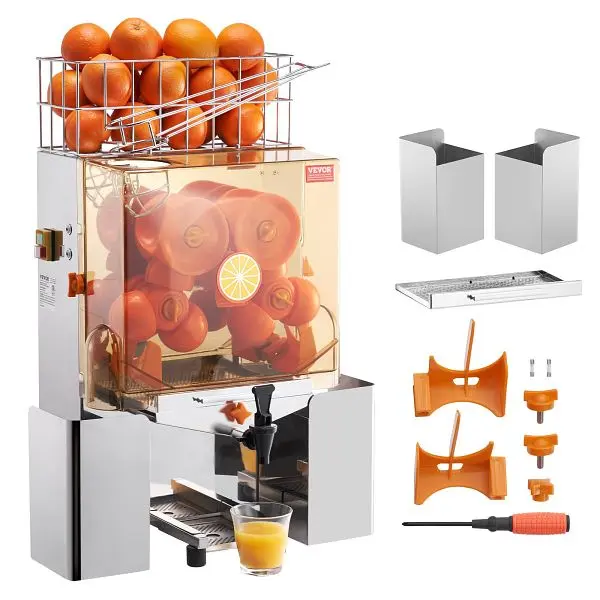 VEVOR Eco-Friendly Commercial Orange Juicer Machine, 120W Automatic Juice Extractor Water Tap, TSZDJLCZJBZDBH6R7V1