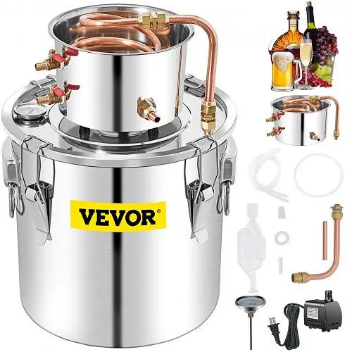 VEVOR Moonshine Still Water Alcohol Distiller Brewing Kit 13.2Gal Water Pump, ZLQDLNTDBM50L0C7ZV1