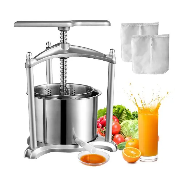 VEVOR Safe Fruit Wine Press, 1.6 Gallon/6L, 16.9in Height, TSGJYZJBXG6L26ASIV0