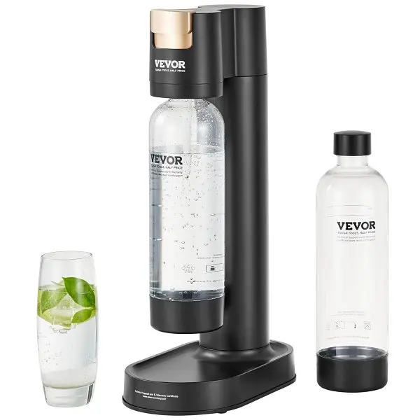 VEVOR Sparkling Water Maker, Soda Maker Machine Home Carbonating, Seltzer Water Starter Kit 2 BPA-free 1L PET Containers, ...