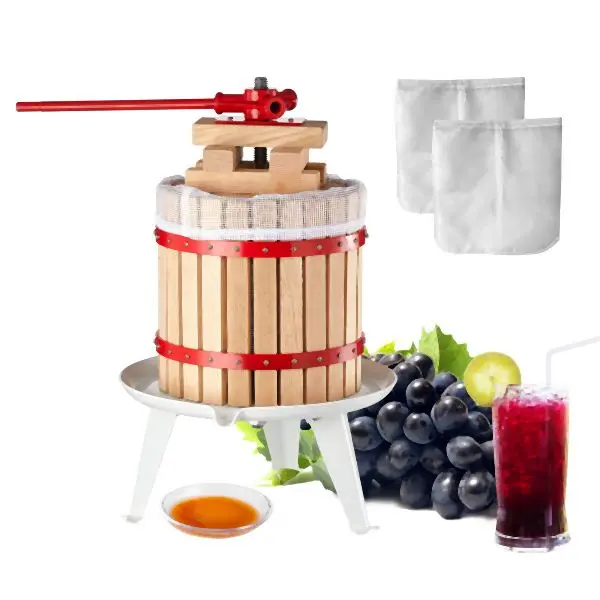 VEVOR Waterproof Fruit Wine Press Manual Press Wine Making 3.2 Gal/12L Wood Binquireet, GJYZJBSMZL12LGKWFV0