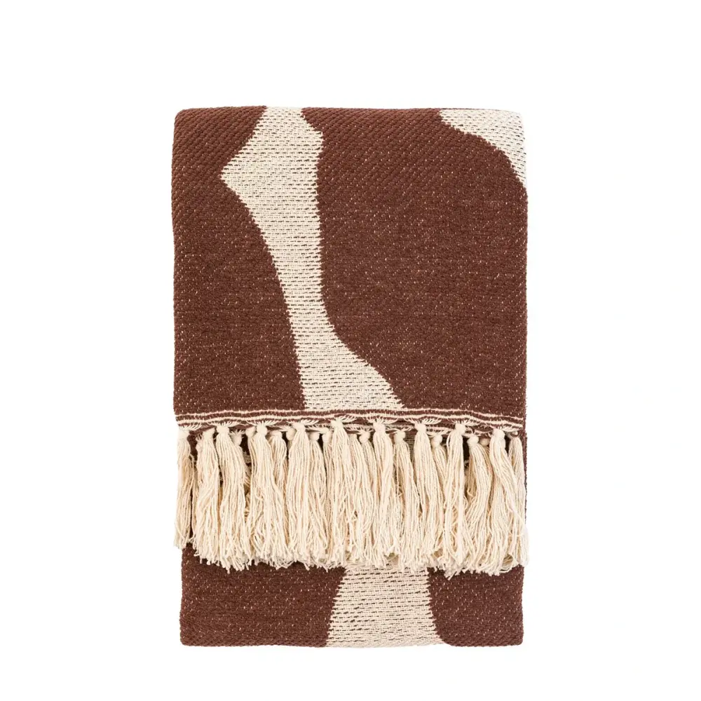 Alma Abstract Throw - Chocolate Men