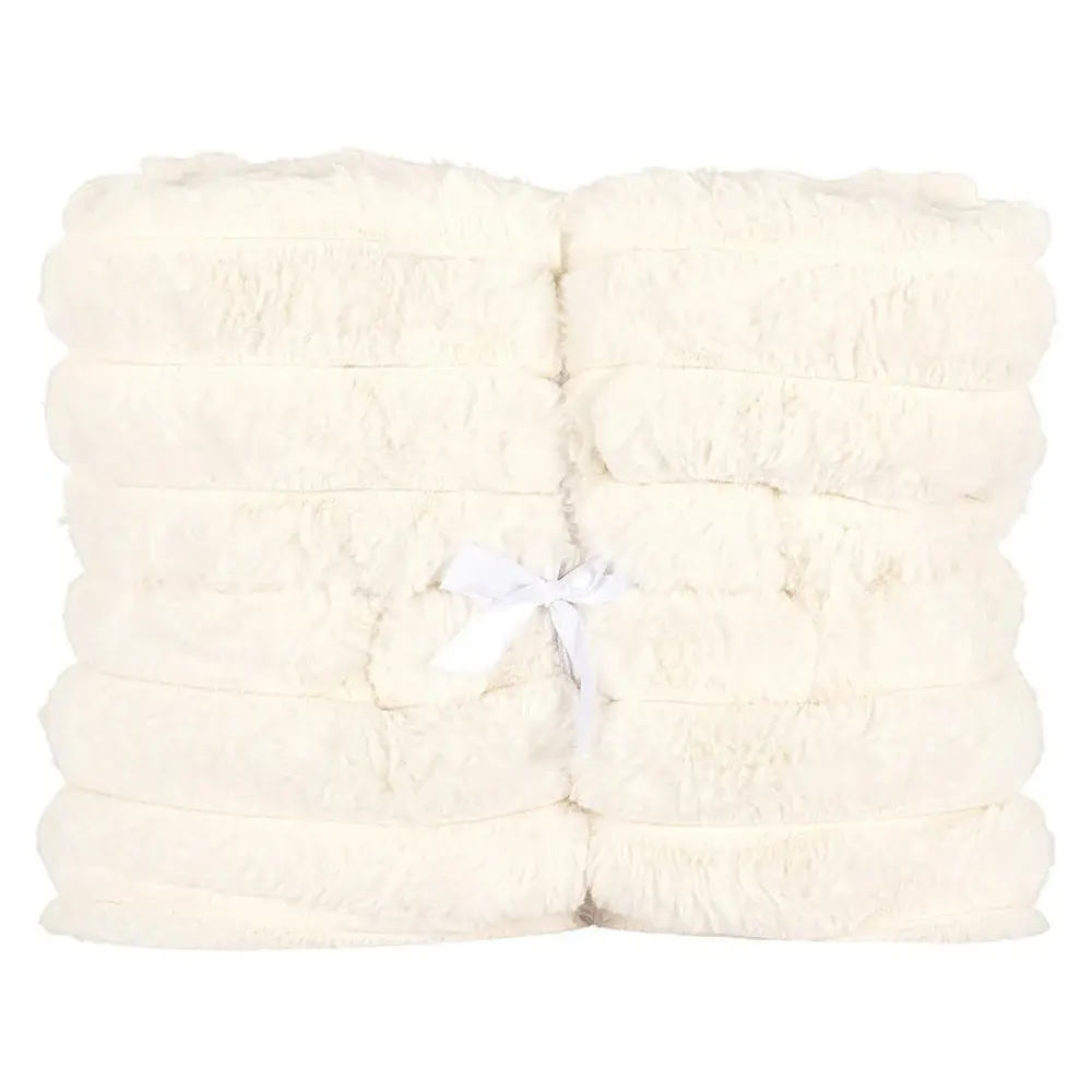 Amin Furry Blanket - Alabaster