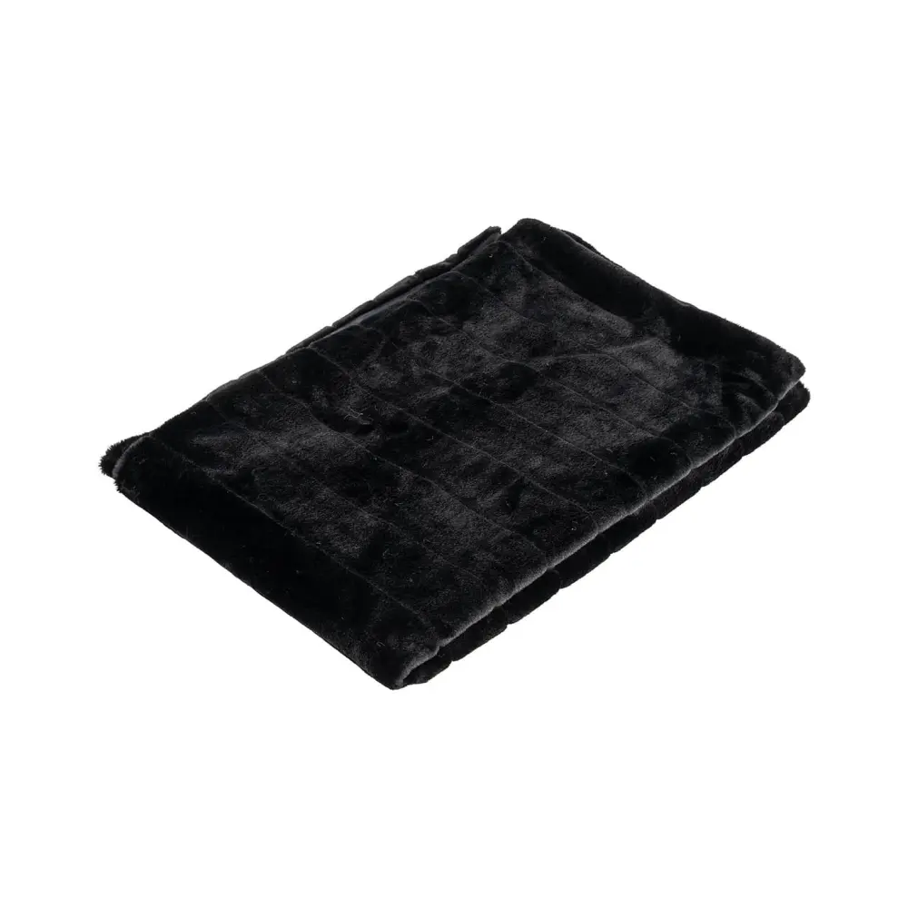 Katie Furry Throw - Jet-black