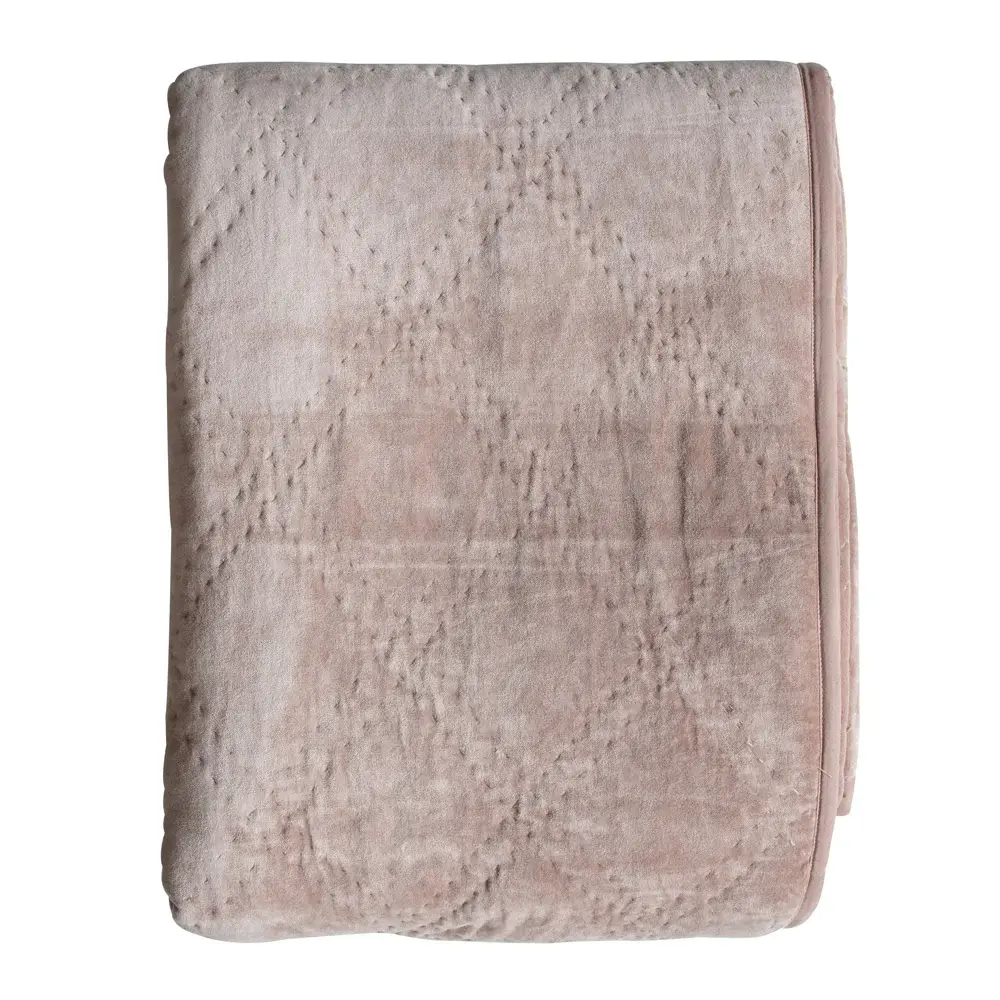Quilted Diamond Blanket Bedspread - Blush Couch & Sofa