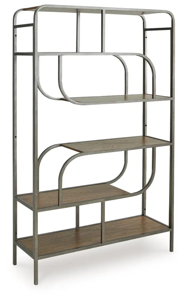 Jaddon - Bookcase - Espresso / Antique Silver 5-Year Warranty