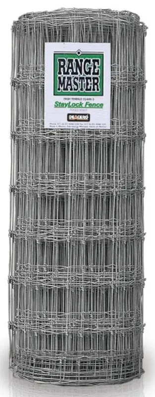 Rangemaster 6981 Staylock Fence, 330 ft L, 48 H, 12-1/2 Gauge, Metal, Galvanized
