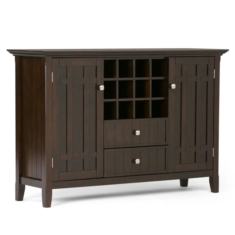 Bedford - Sideboard Buffet And Wine Rack Solid Hardwood Top