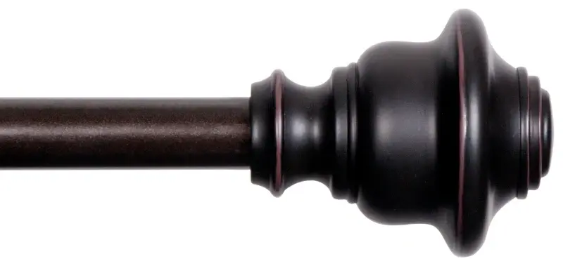 Kenney Fast Fit KN75243 Curtain Rod, 5/8 Dia, 66 to 120 L, Chromed, Weathered Brown