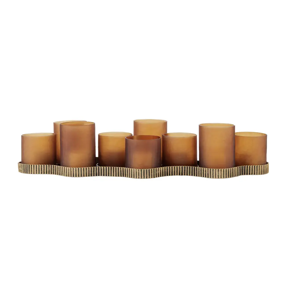 Belvedere 9 Portable Candle Holder - Aged Gold