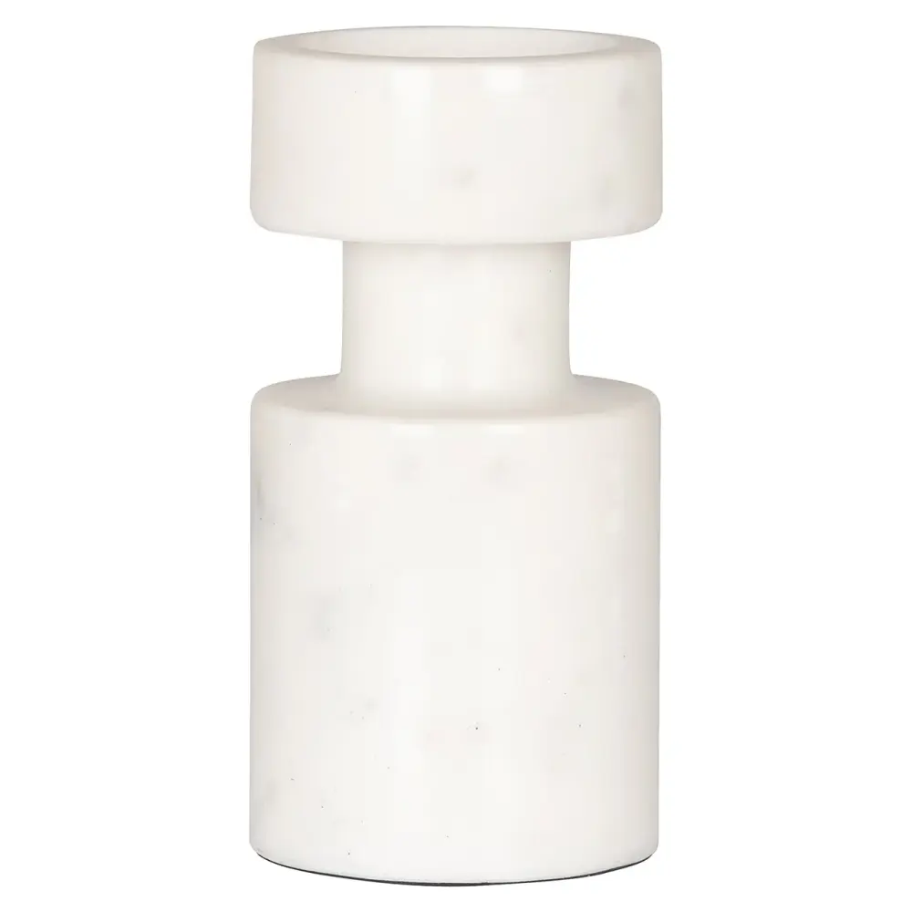 Melle Small Marble Candle Holder - Chalk