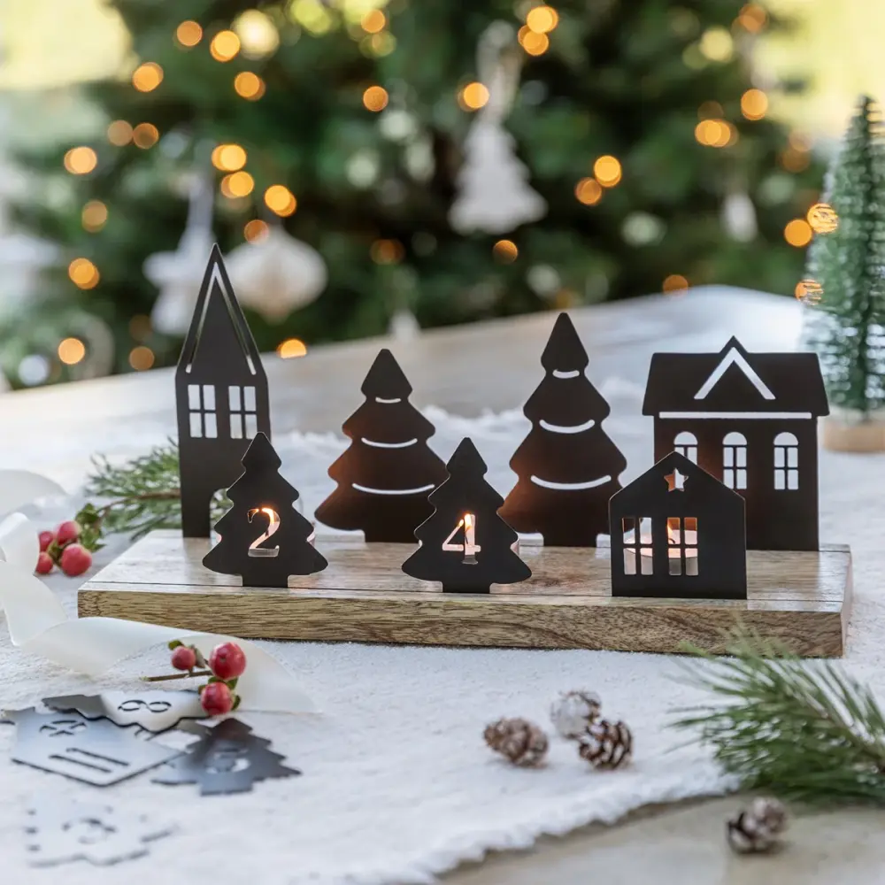 Wooden Advent Candle Holder All-metal Accessories