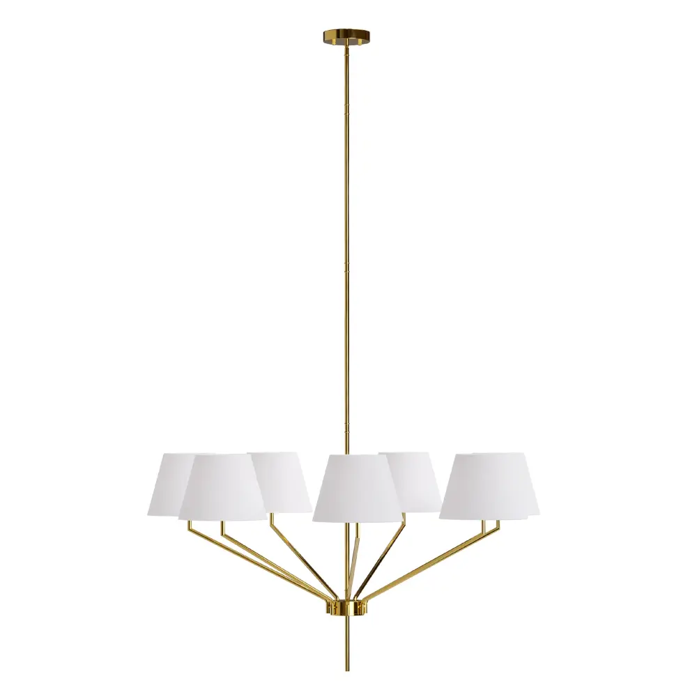 7-light Warm alloy Burlap Shaded Chandelier Dinning Room #19230