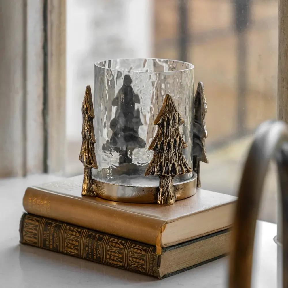Christmas Tree Hurricane - Antique Amber