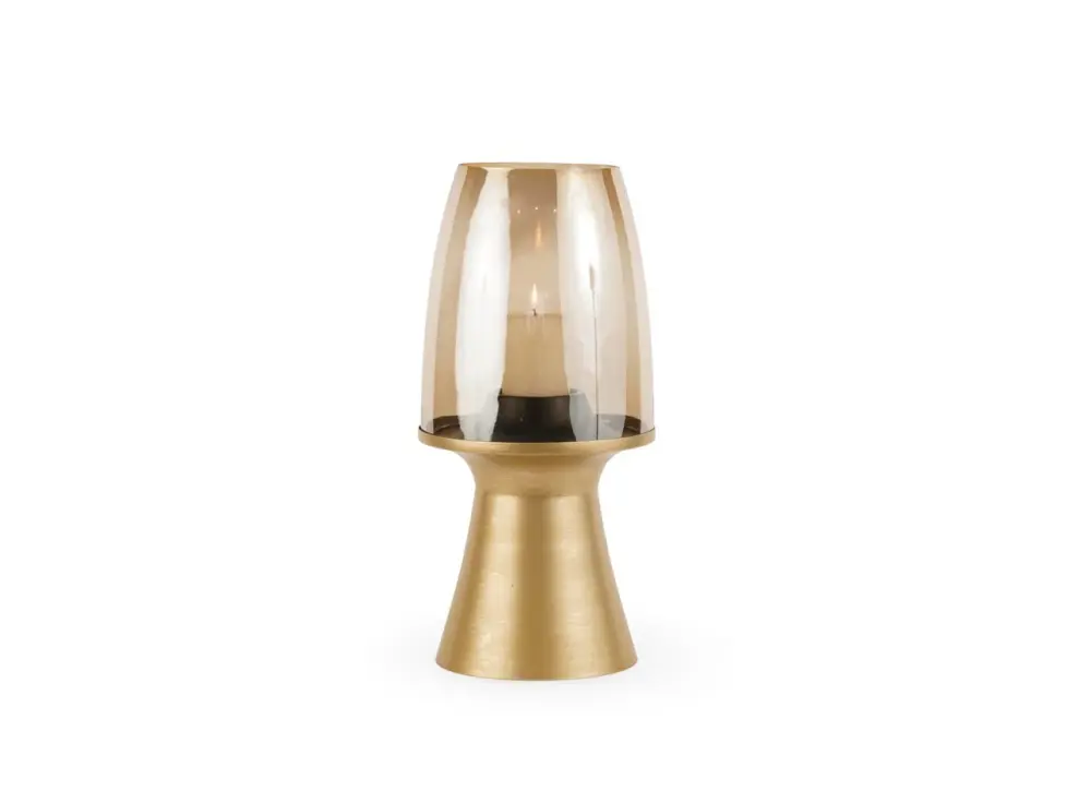 Danea Small Hurricaine Lantern - Brushed Gilded