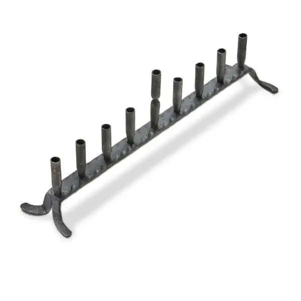 Hand Forged Artisan Menorah - midnight