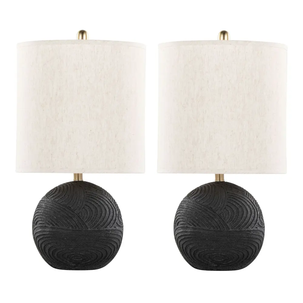 Kona - Contemporary Table Lamp (Set 2) - Matte Black / Unrefined
