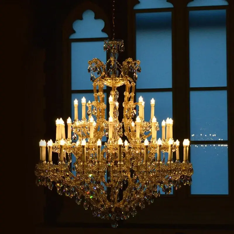Lighting Large Upmarket Maria Theresa Crystal Chandelier Villa decoration Chandelier Light Lighting (Gold Lamp body Width ...