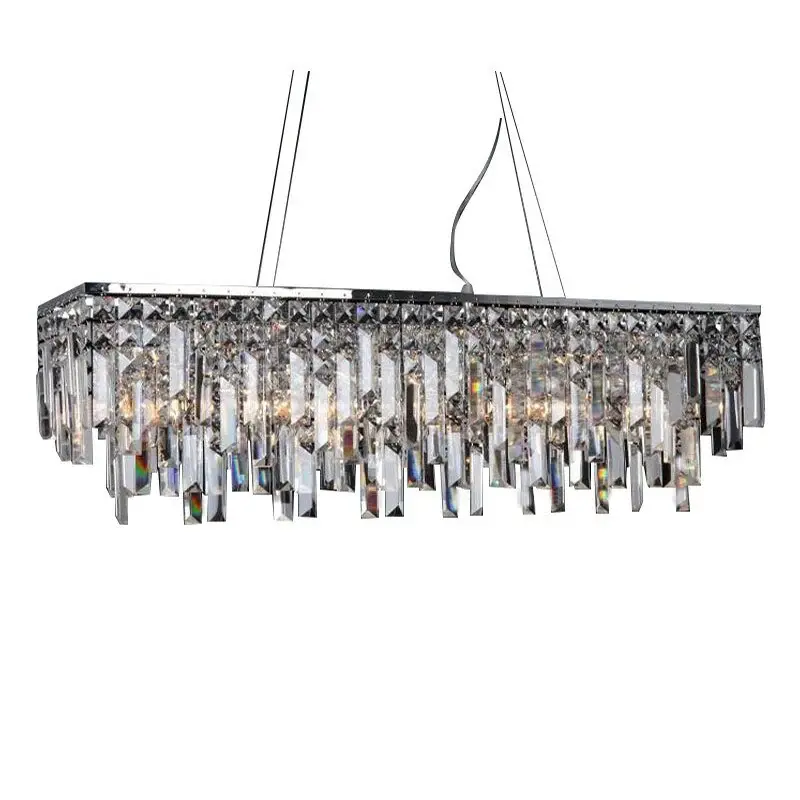 Lighting Present-day Crystal Pendant Light Chrome Rectangle Pendant Light Guaranteed 100% (L80cm W20cm H25cm)