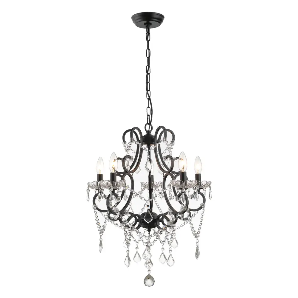 Maxax 5 -Light Candle Classic/Traditional Chandelier Crystal Accent #MX19040
