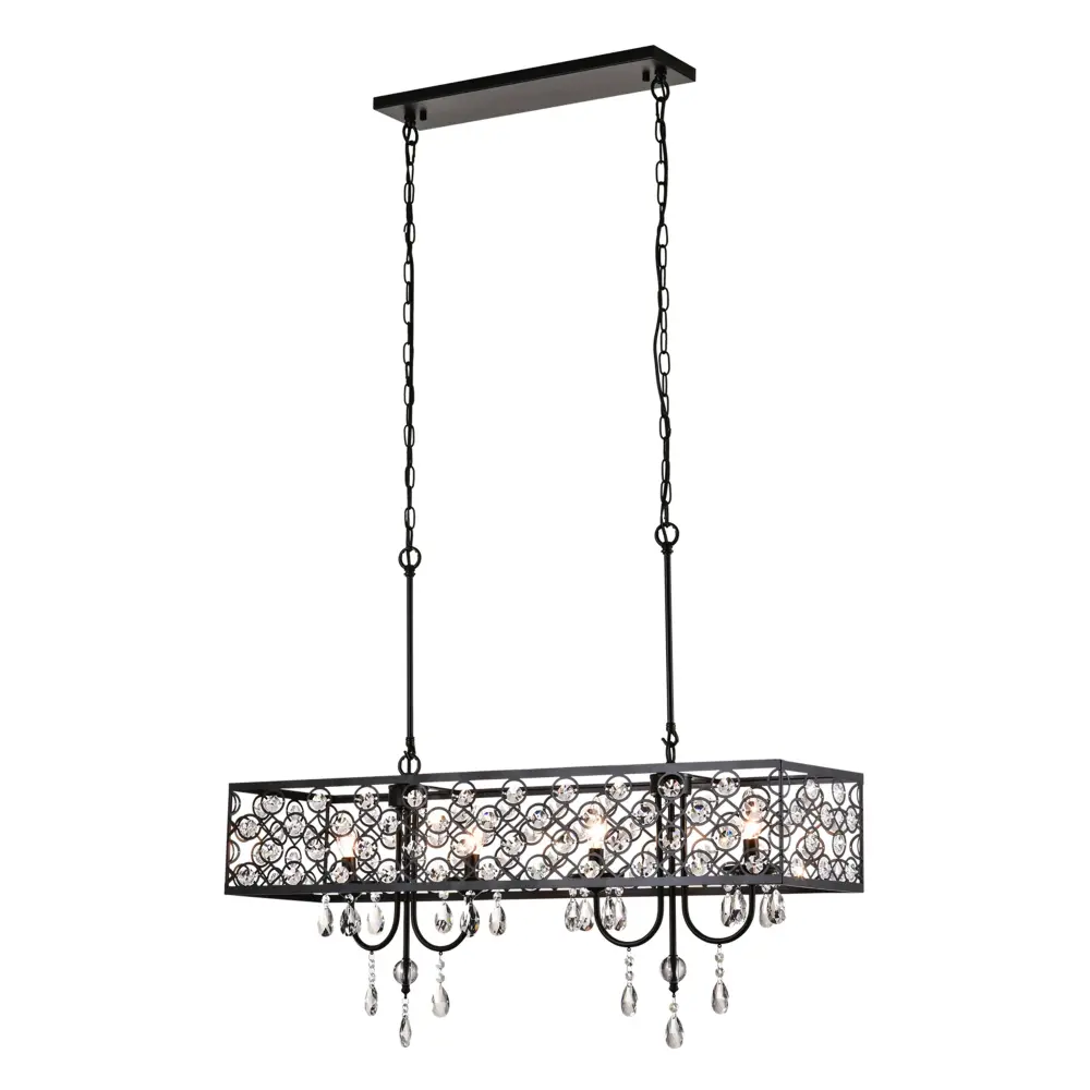 Maxax 4 - Light Unparalleled Rectangle Crystal Chandelier #MXSU-5-4BK-P
