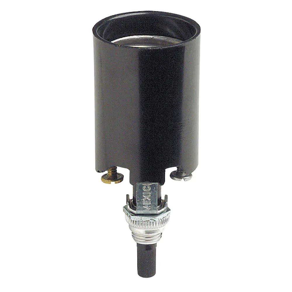 Medium Base Phenolic Lampholder Turn Knob, Charcoal