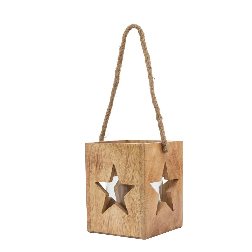 Star Tealight Candle Holder - Untreated Wood