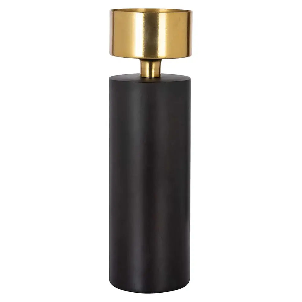 Tess Oversized Candle Holder - Black & Gold