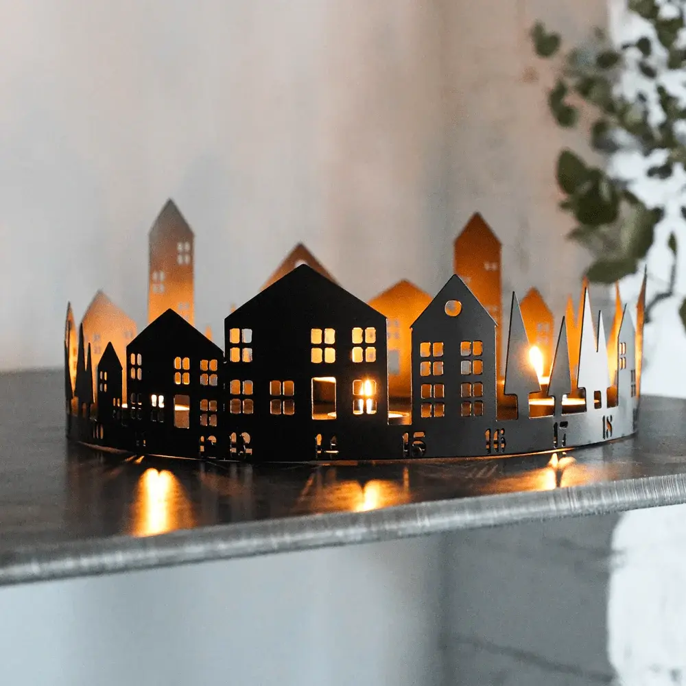 Advent Tealight Centrepiece - Ebony