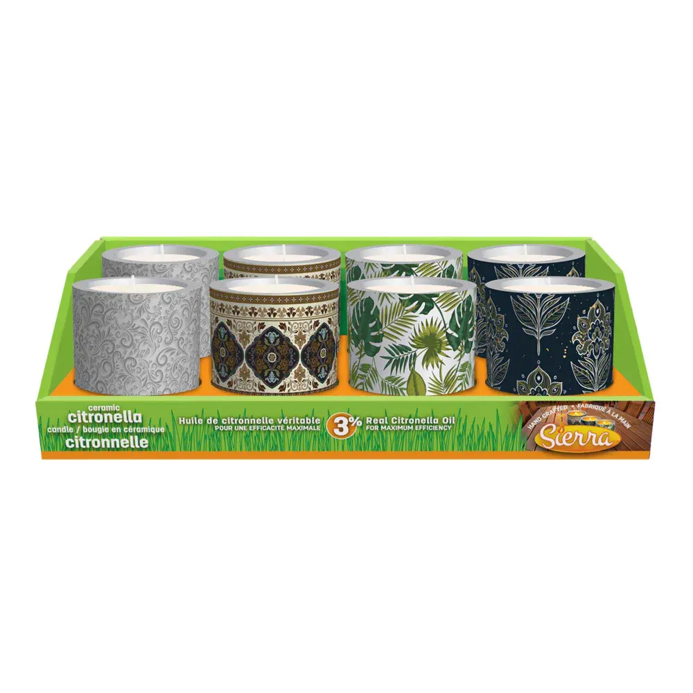 Citronella Candle Pottery Jar, Choice Patterns