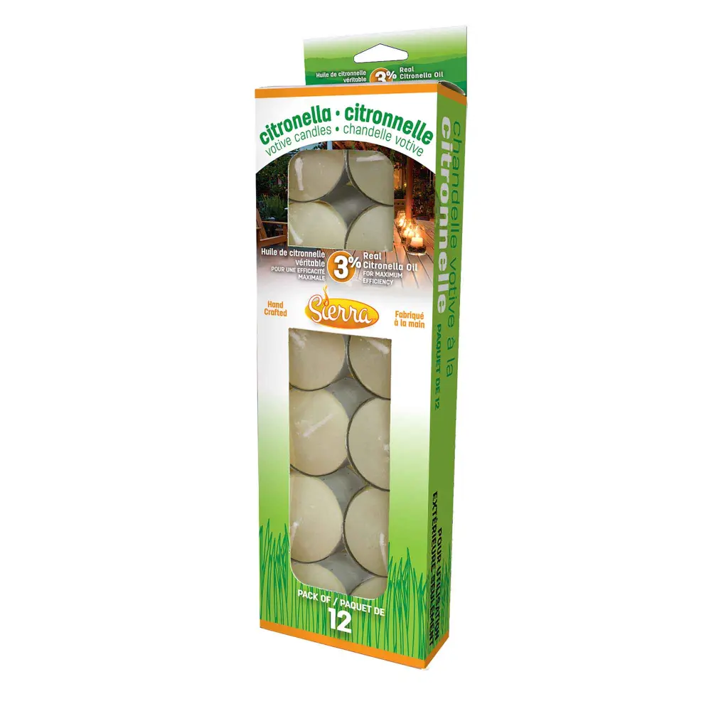 Citronella Votive Candle Alloy Holder, (12 Units)