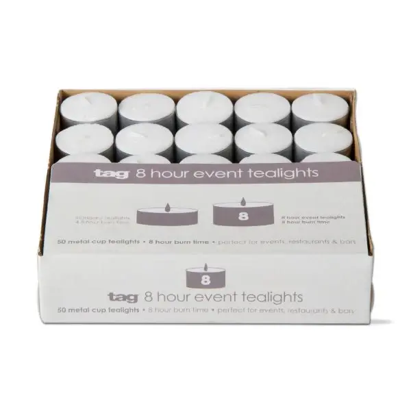 8 hr event tealight candle place 50 - white