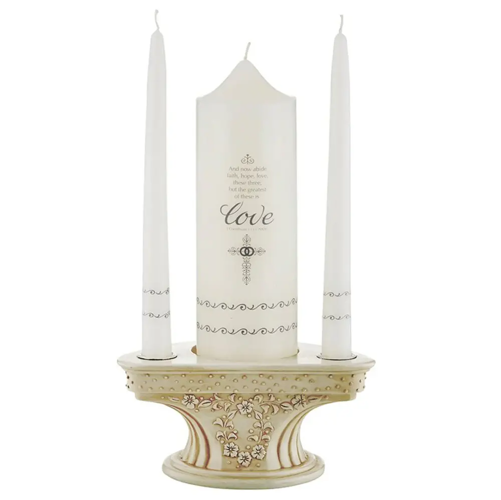 Faith Hope and Love Wedding Unity Candle Adjust - 2/pk