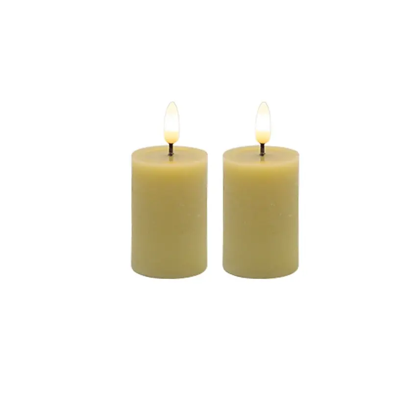 Flameless Pillar Candles, Champagne