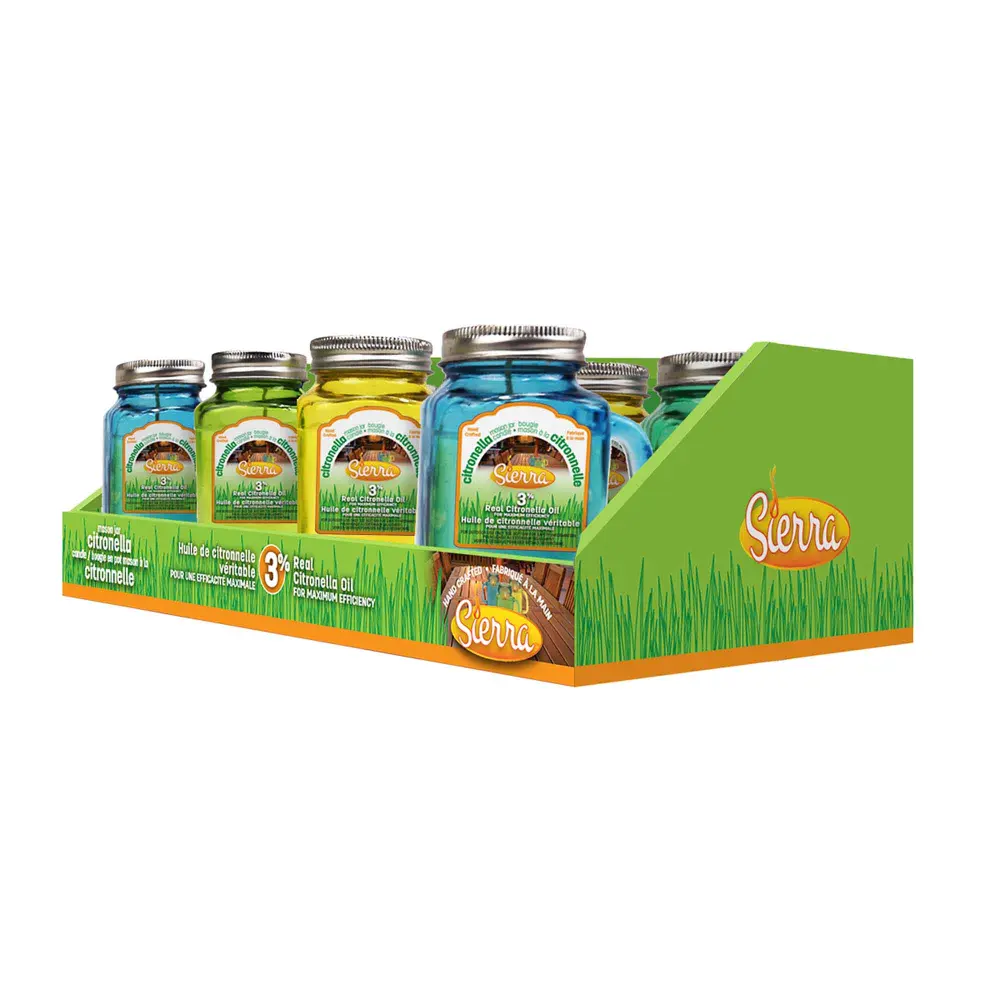 Glass Jar Citronella Candle, 2.3" x 4.2" (Assorted Colors)